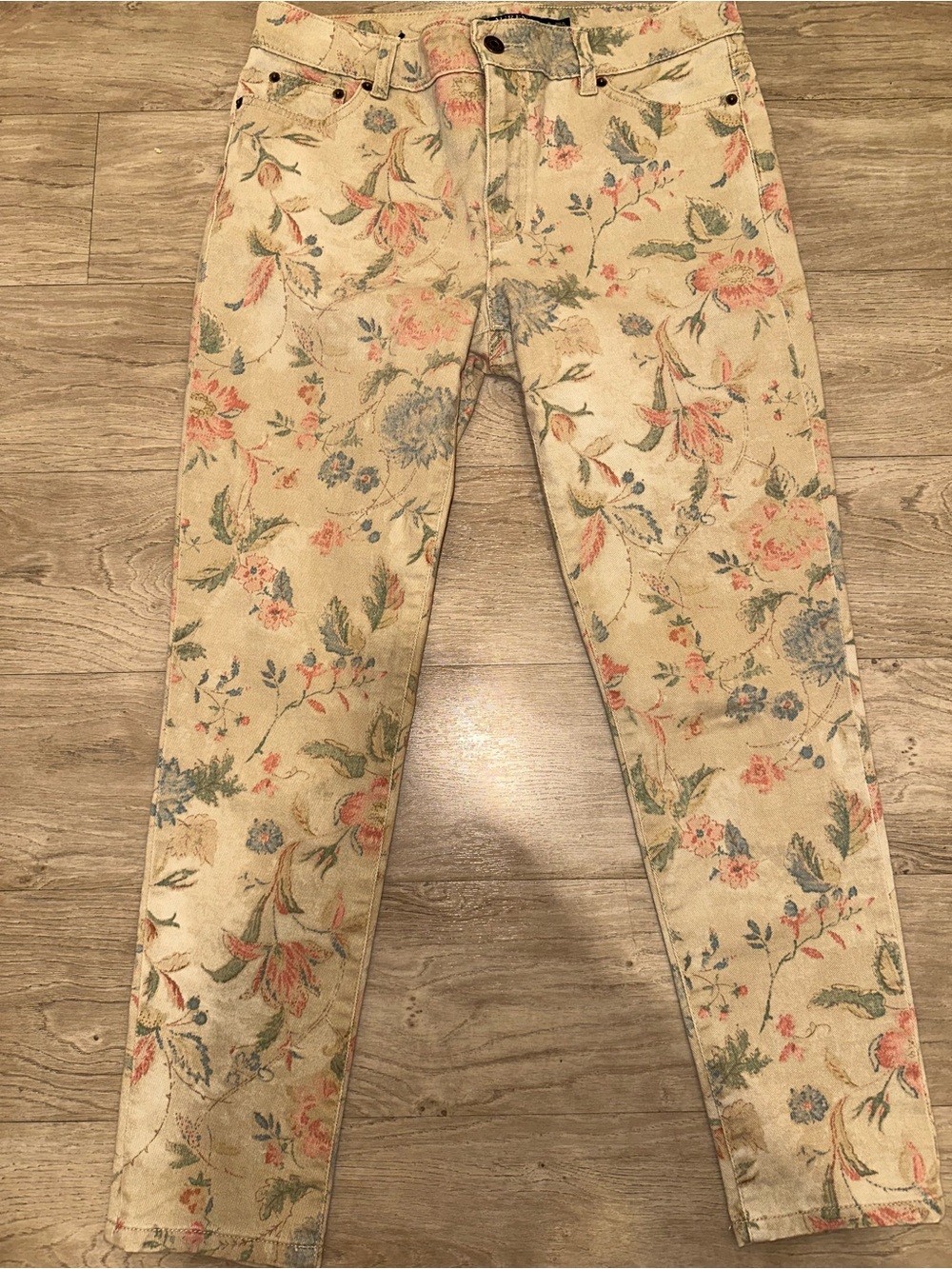 Ralph Lauren Beige Floral Skinny Jeans